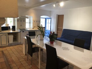 Cottage, 5 Bedrooms (LES TEMPLIERS) | Private kitchen | Full-size fridge, microwave, stovetop, dishwasher - Les Gites De Montmartre (Le Perrier)