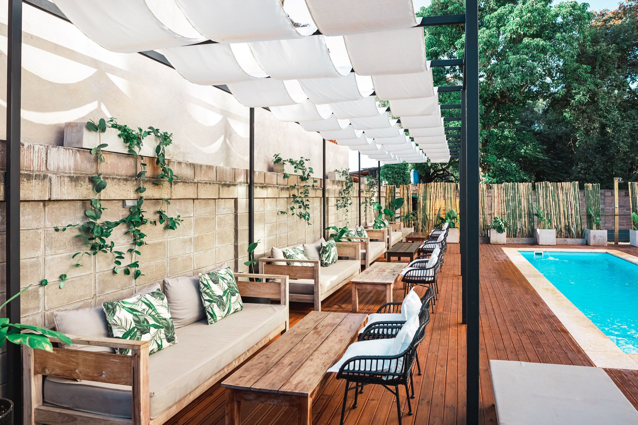 2 outdoor pools, pool umbrellas, pool loungers