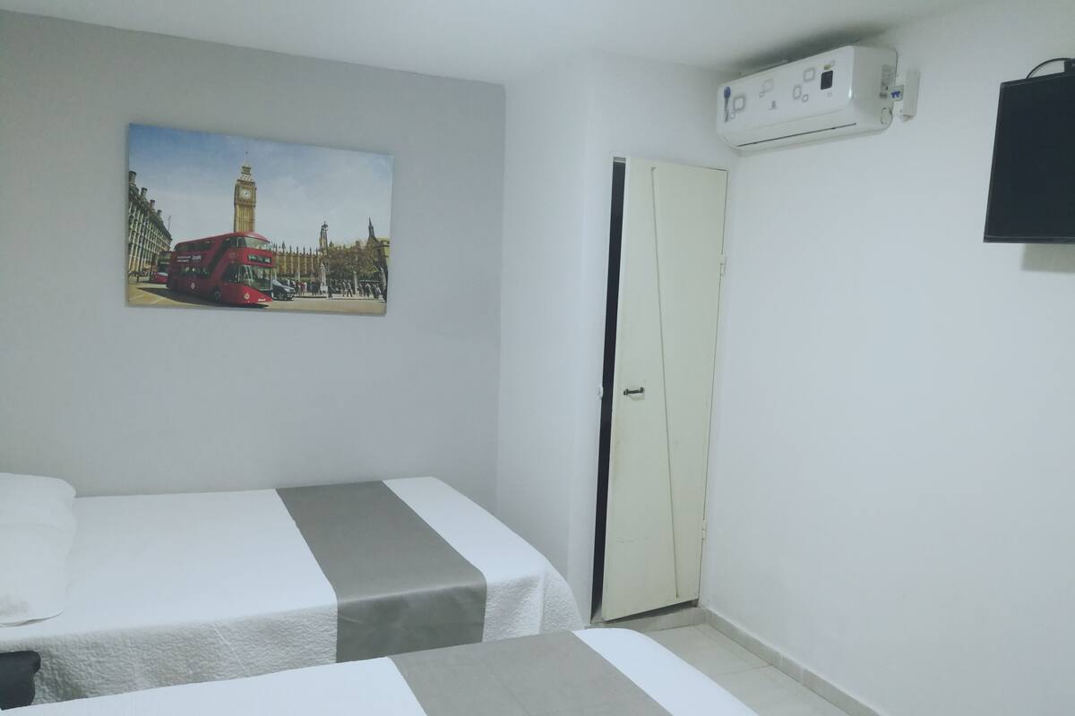 Blackout curtains, iron/ironing board (on request), rollaway beds