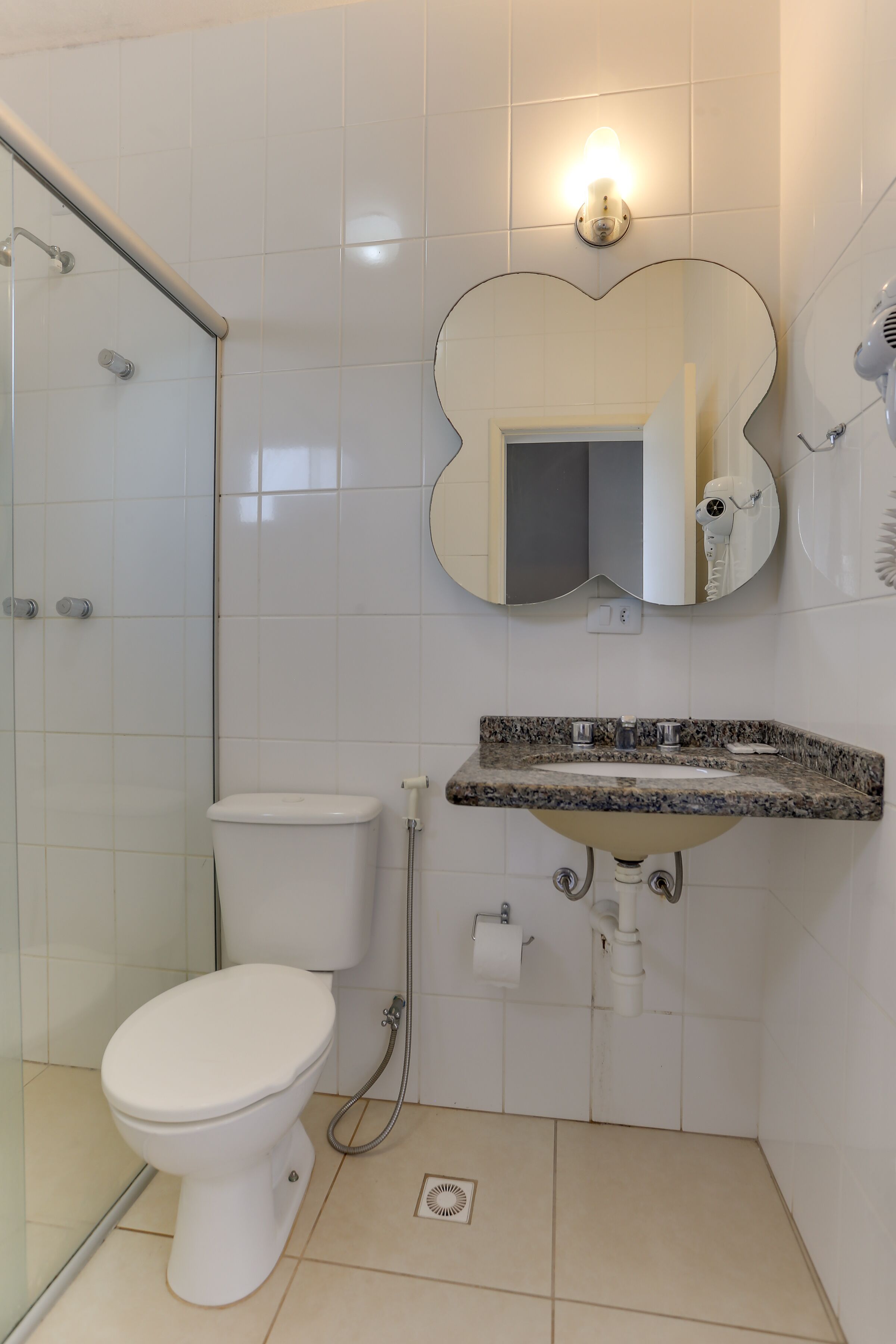 shower, towels, soap, toilet paper