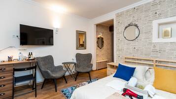 1 bedroom, desk, iron/ironing board