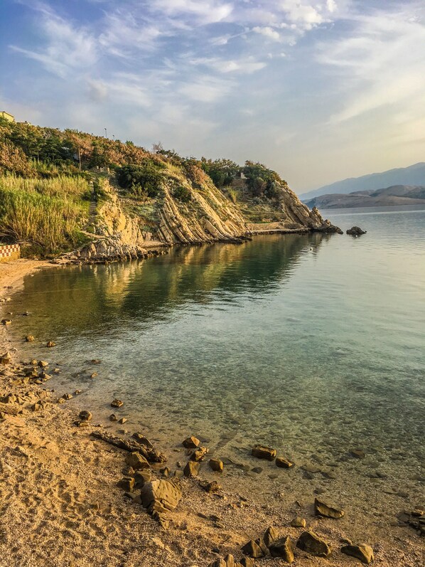 On the beach, beach towels