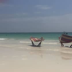Beach nearby, white sand, sun-loungers, beach umbrellas