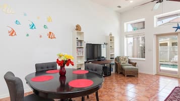 Luxury House, 3 Bedrooms | Living room | 55-inch flat-screen TV with digital channels, TV, Netflix