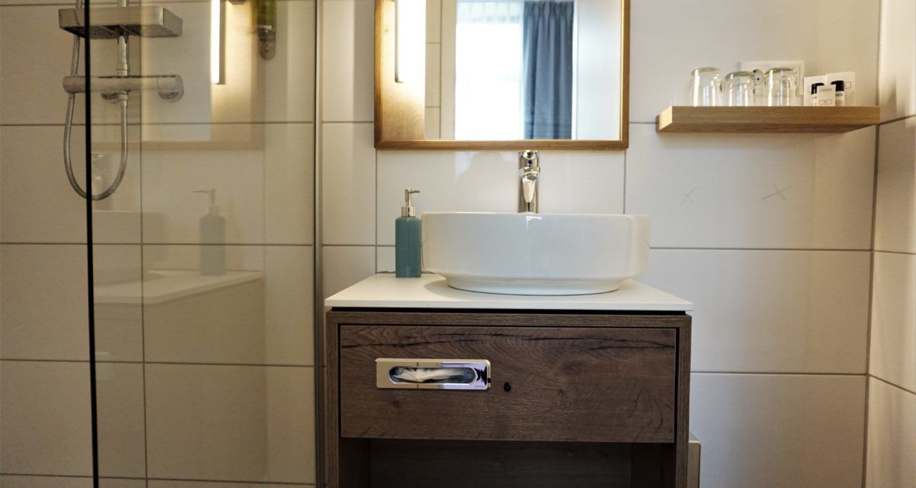 shower, slippers, towels