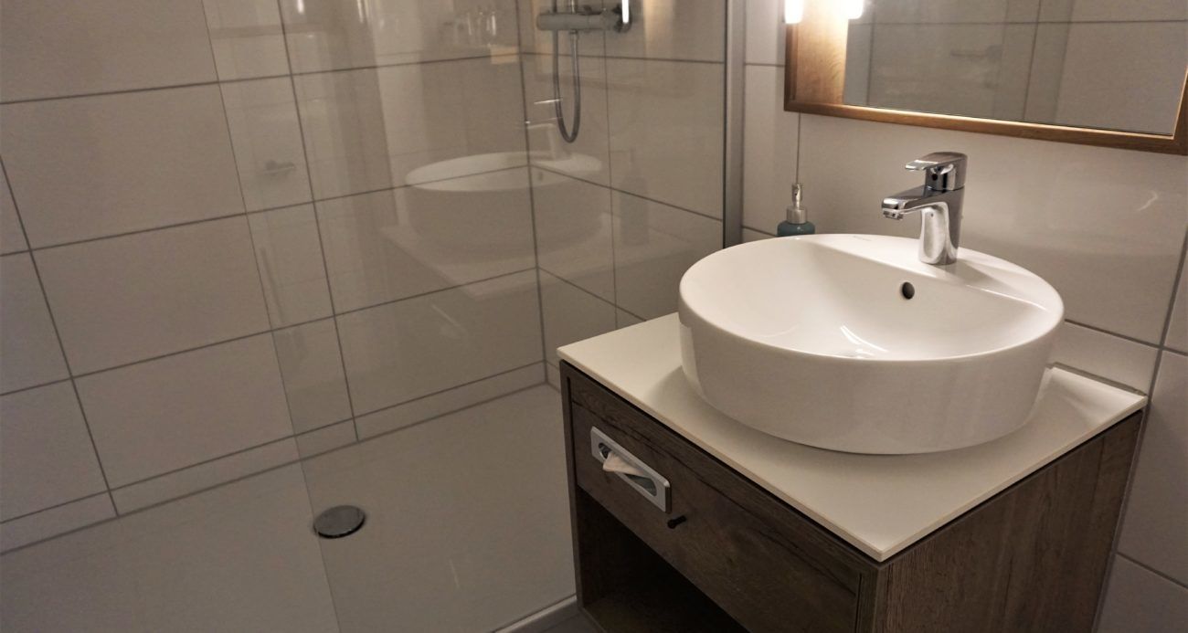 shower, slippers, towels