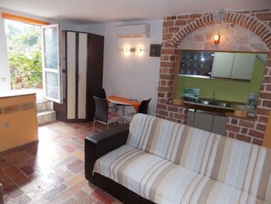 Apartment, 1 Double Bed with Sofa bed | Private kitchen | Stovetop, cookware/dishes/utensils
