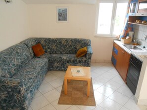 Apartment, 1 Double Bed with Sofa bed | Living room | TV - Apartments Špadina (Tisno)