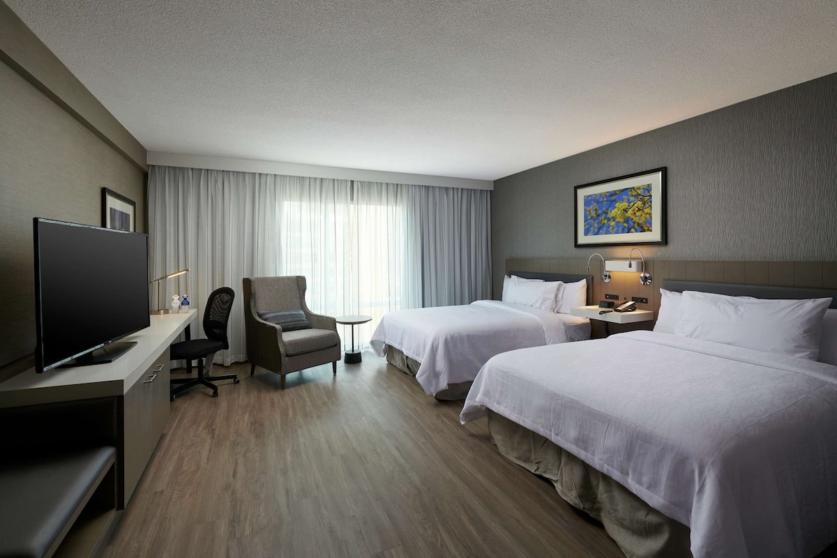 desk, laptop workspace, blackout curtains, soundproofing