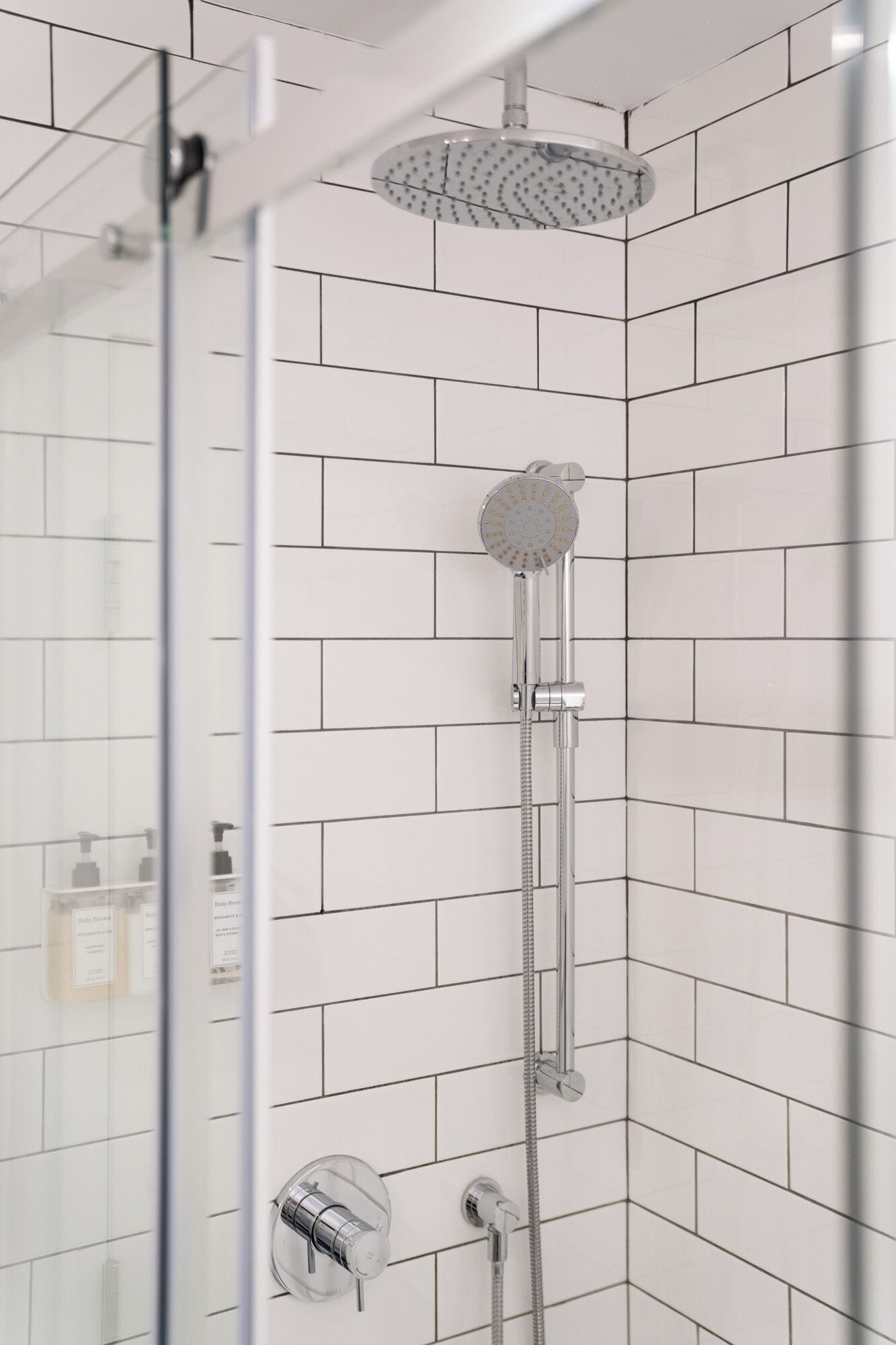 shower, rainfall showerhead, free toiletries, hair dryer