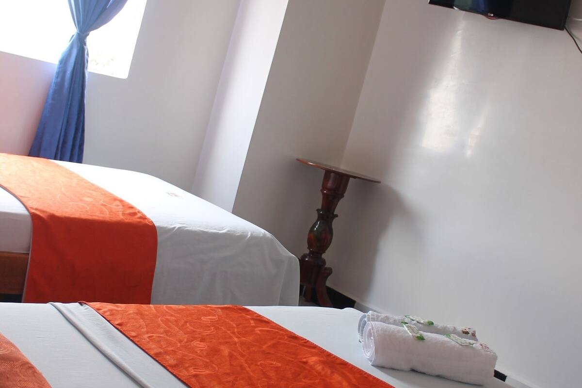 Individually furnished, desk, laptop workspace, blackout curtains