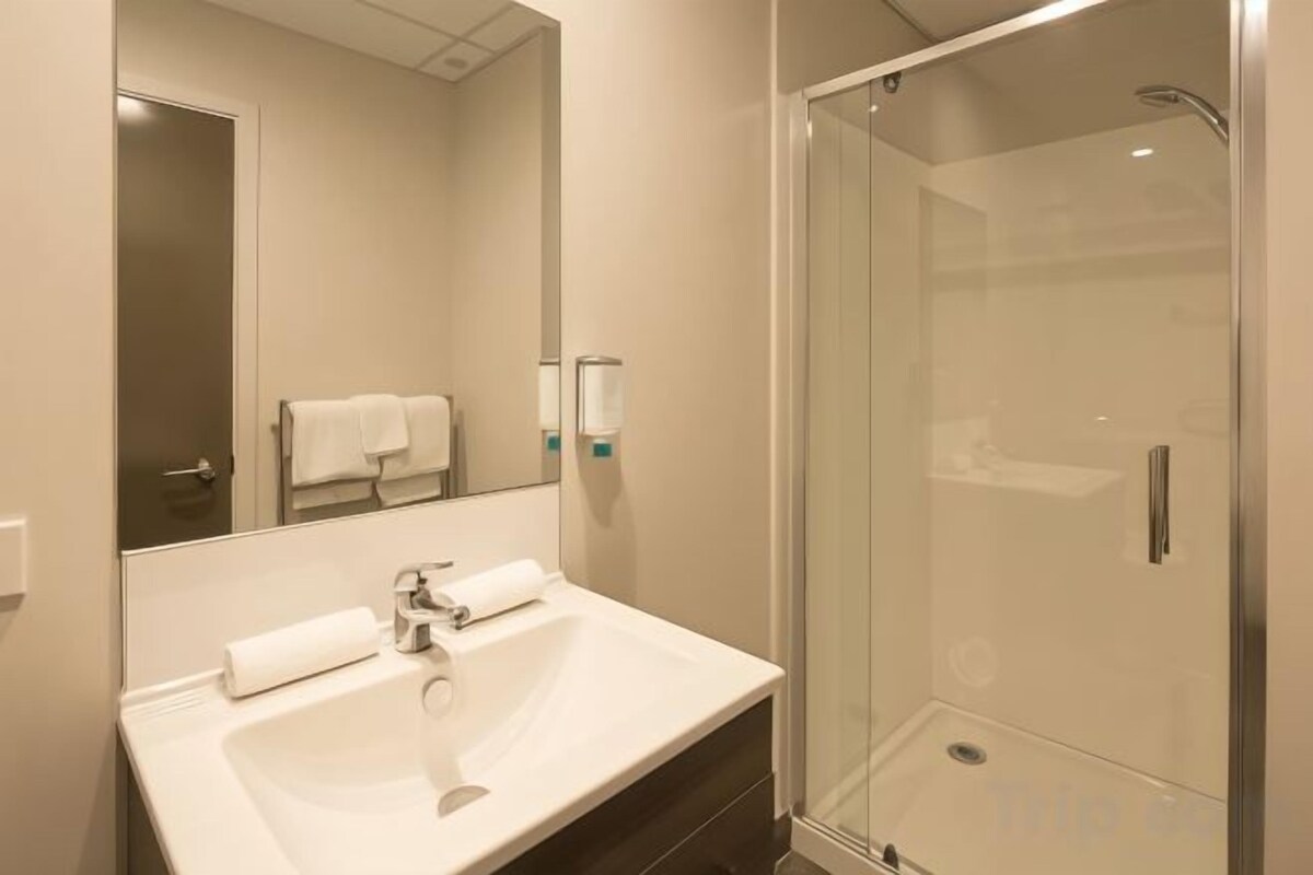 Bathroom | Shower, hair dryer, towels, soap