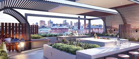 Deluxe Apartment, City View | Terrace/patio