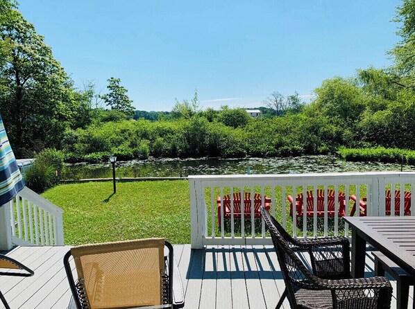 Outdoor dining - Waterfront 3 Bedroom 2 Bath Home with DOCK! (Conneaut Lake)