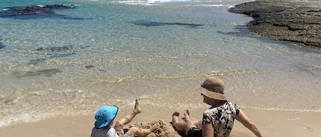 Beach nearby, sun-loungers