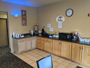 Free daily self-service breakfast