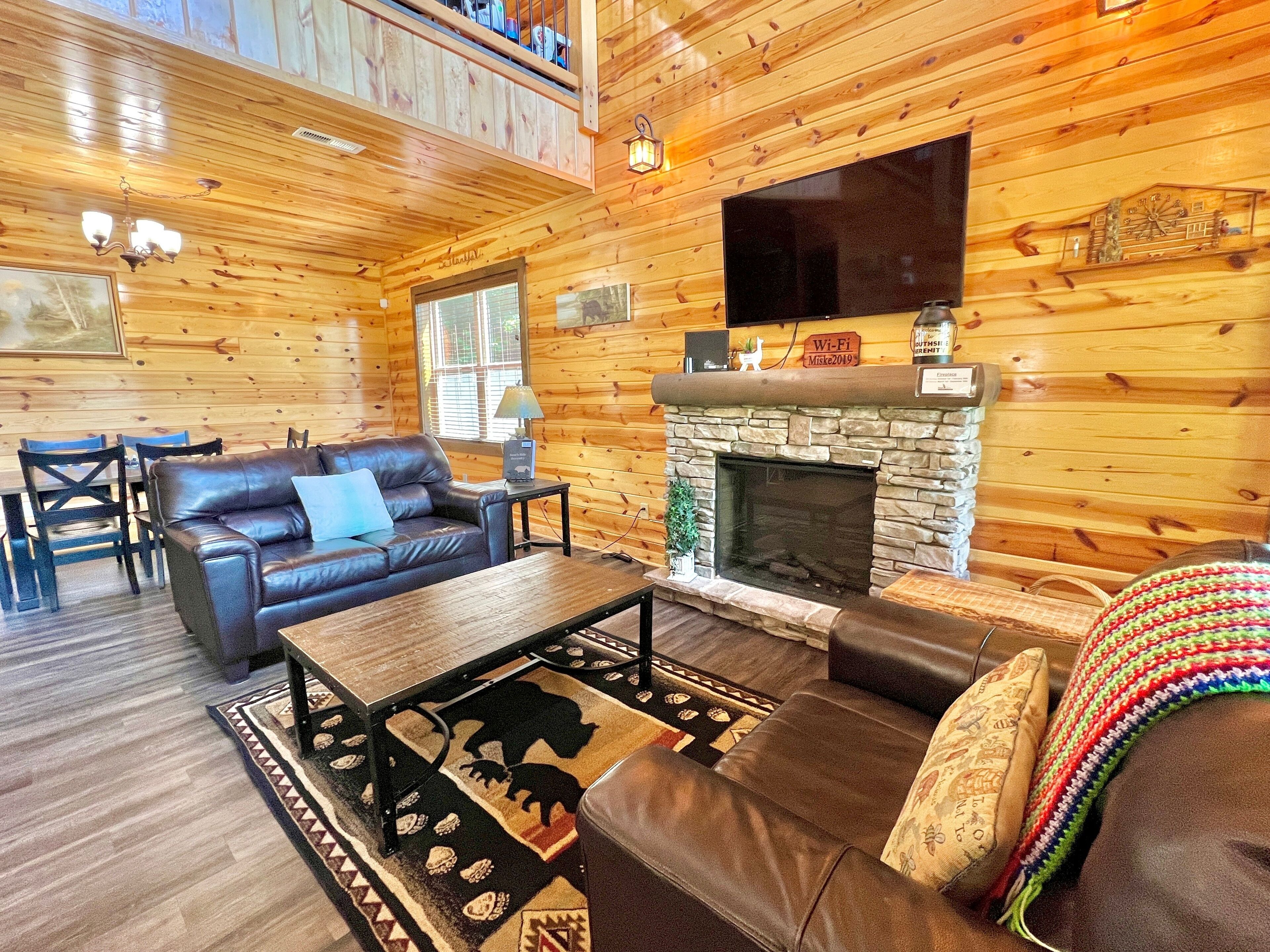 Cabin, 2 Bedrooms | Living area | Flat-screen TV