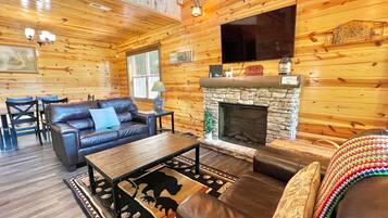 Cabin, 2 Bedrooms | Living area | Flat-screen TV