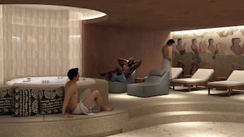 Sauna, hot tub, body treatments, mud baths, hydrotherapy, aromatherapy