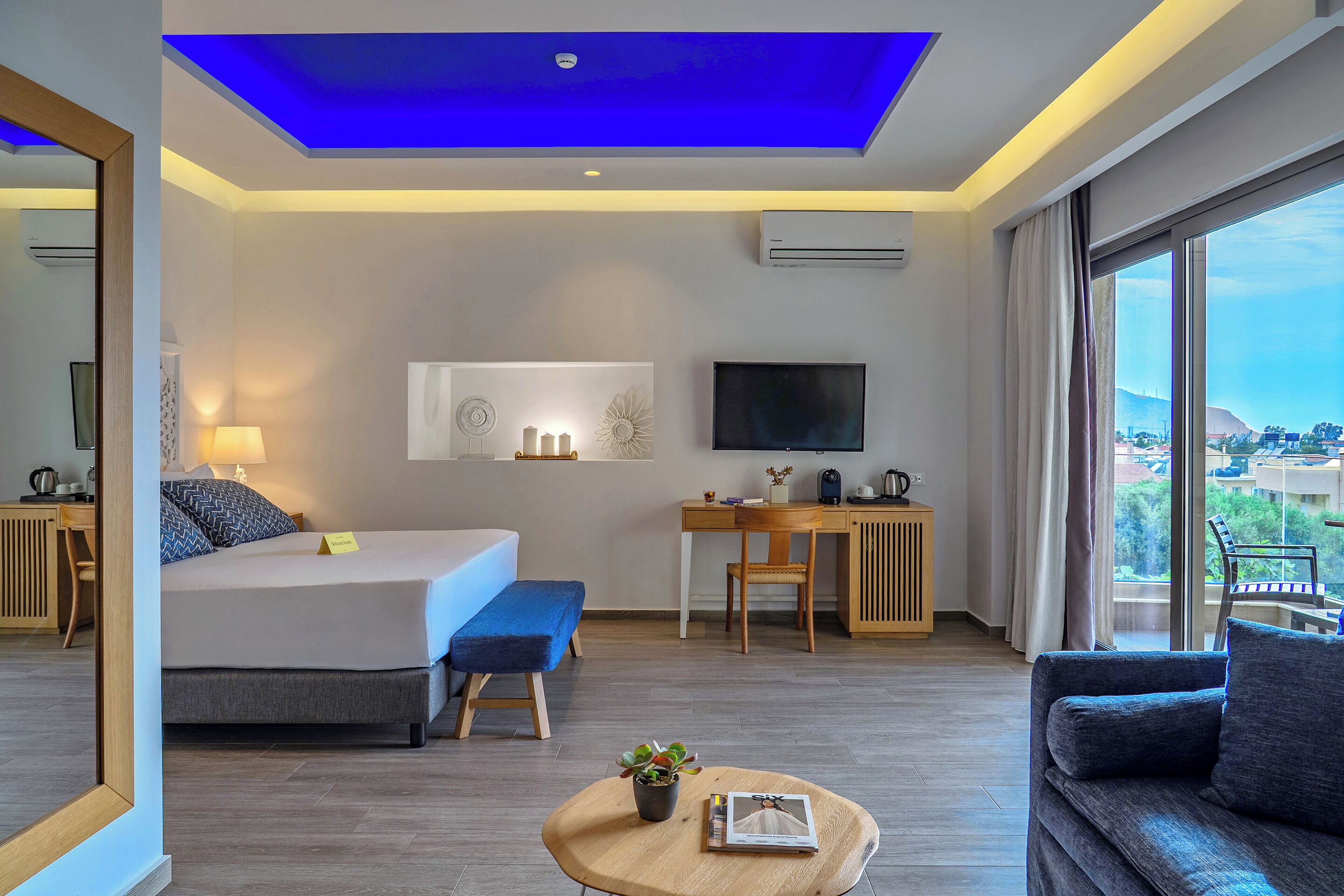 Junior Studio Suite, Terrace, Partial Sea View | Premium bedding, memory foam beds, in-room safe, blackout drapes