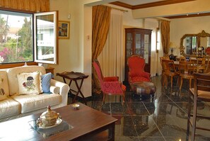 TV, fireplace, DVD player, books