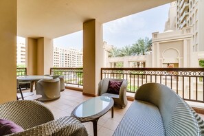 Family Apartment, City View | Balcony - Fairmont North Luxury 2 BR Apt Palm (Dubai)