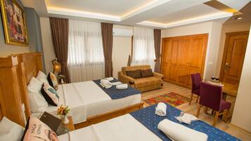 In-room safe, laptop workspace, blackout curtains, soundproofing