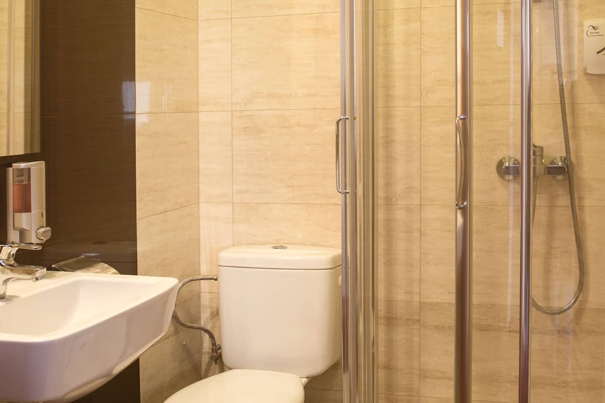 basic room | bathroom | towels, soap, toilet paper