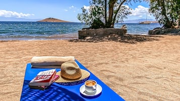 Utsikt mot strand/hav