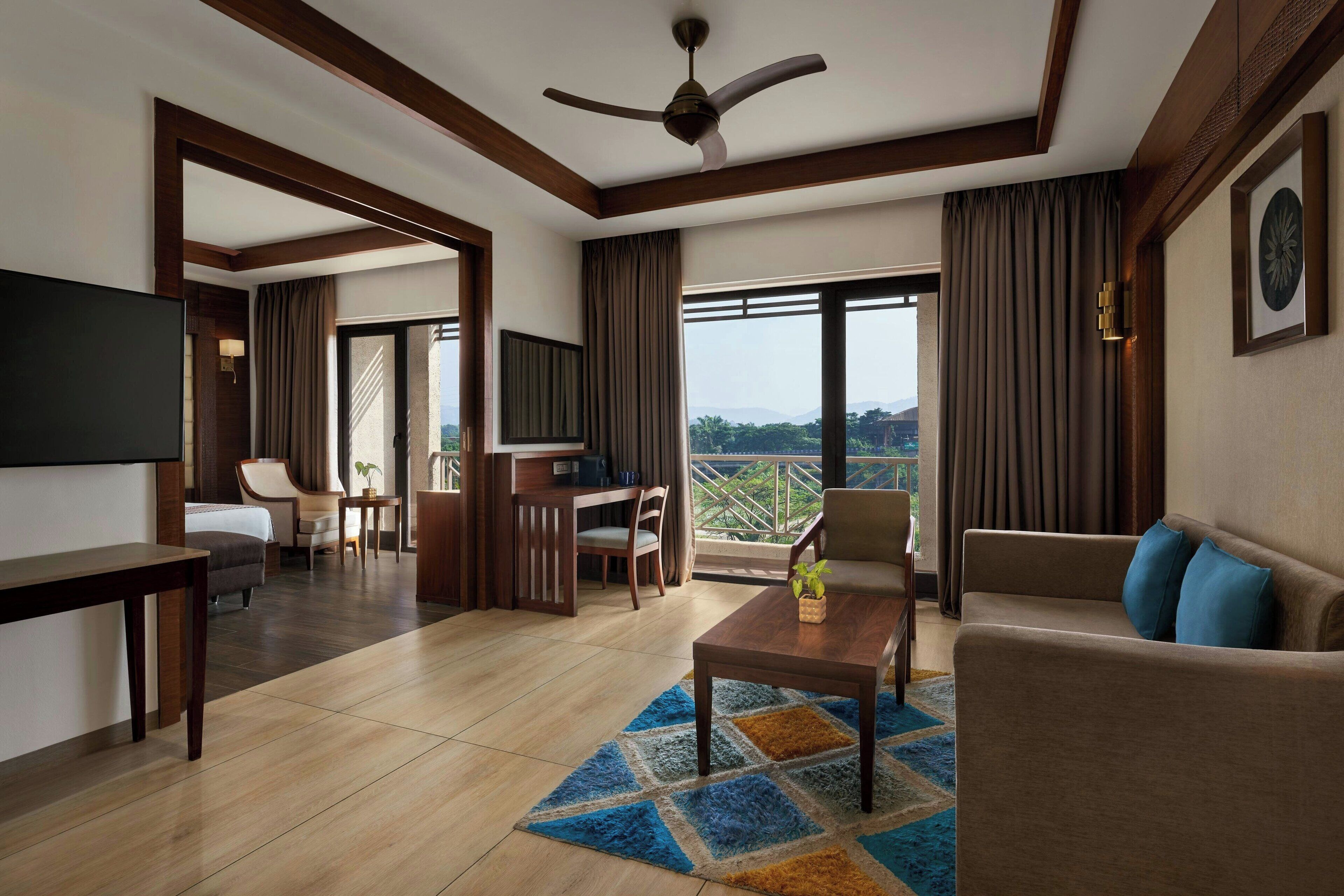 42-inch flat-screen TV with cable channels, TV