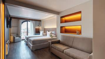 Suíte estúdio luxo | 1 quarto, roupas de cama premium, edredons de pluma