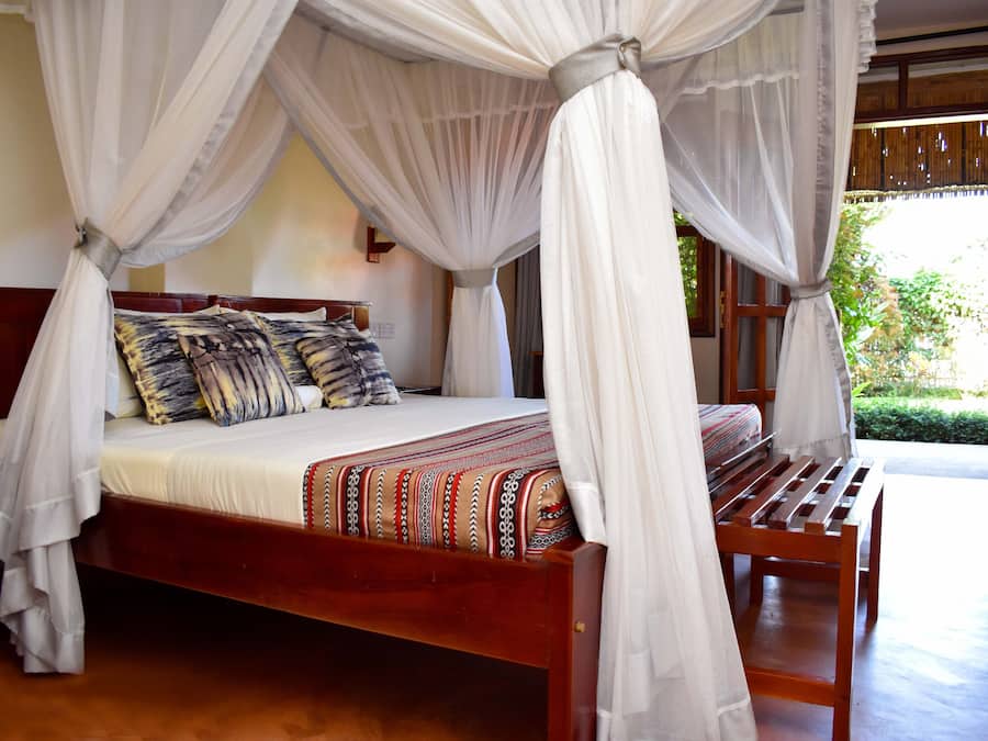 Individually decorated, desk, laptop workspace, blackout drapes