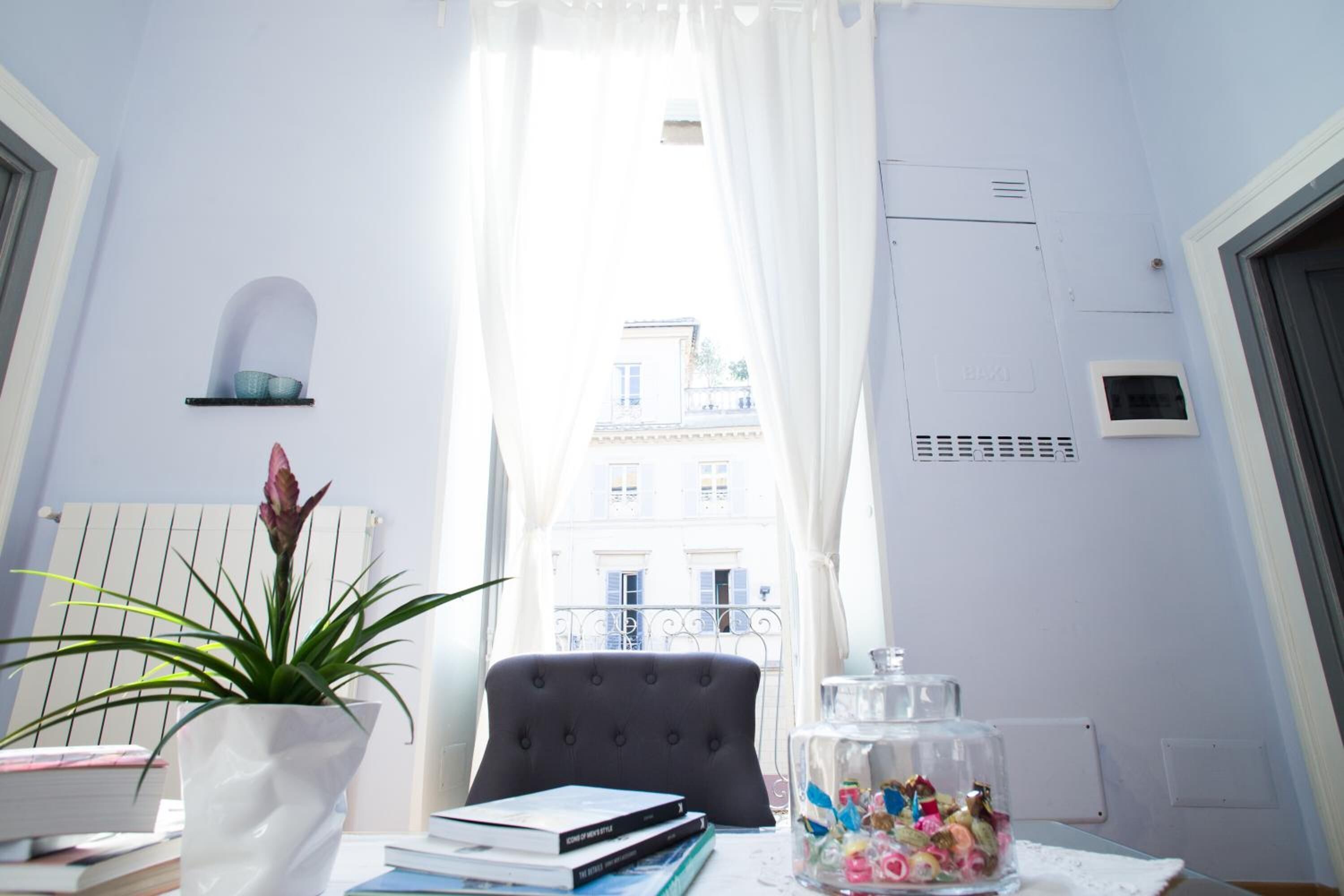 Fridge, microwave, stovetop, espresso maker