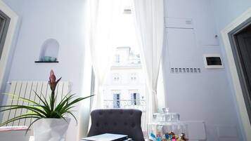 Fridge, microwave, stovetop, espresso maker