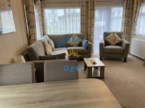 Smart TV, fireplace, DVD player, books