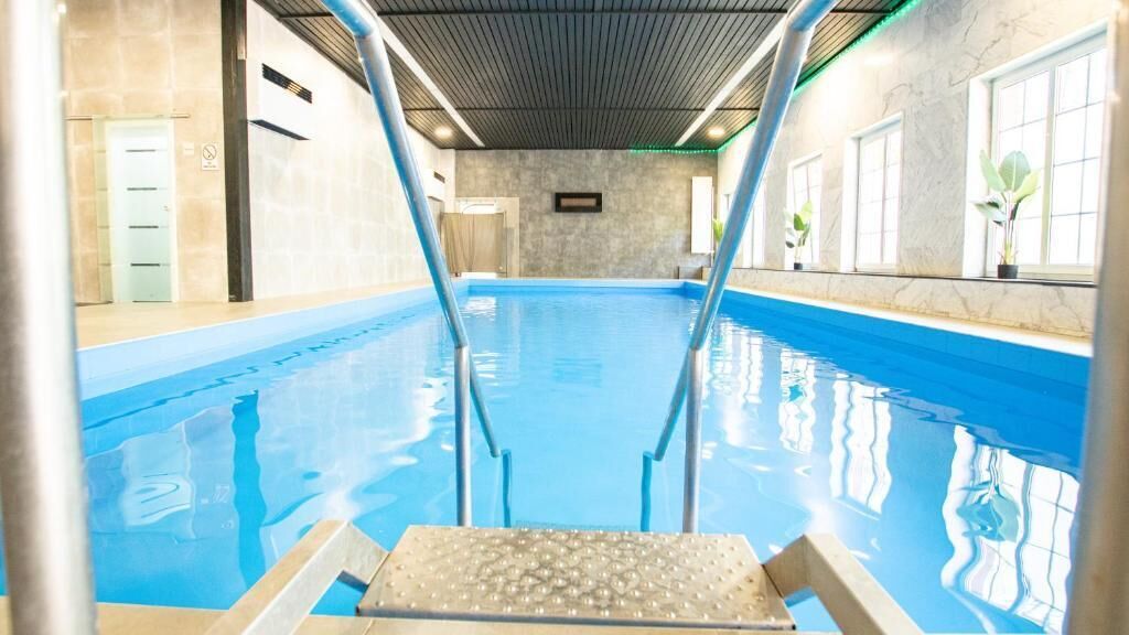 Indoor pool, open 10:00 AM to 9:00 PM, sun loungers