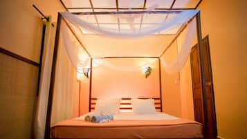 Familienbungalow, Strandblick | Schreibtisch, Verdunkelungsvorhänge, kostenloses WLAN, Bettwäsche