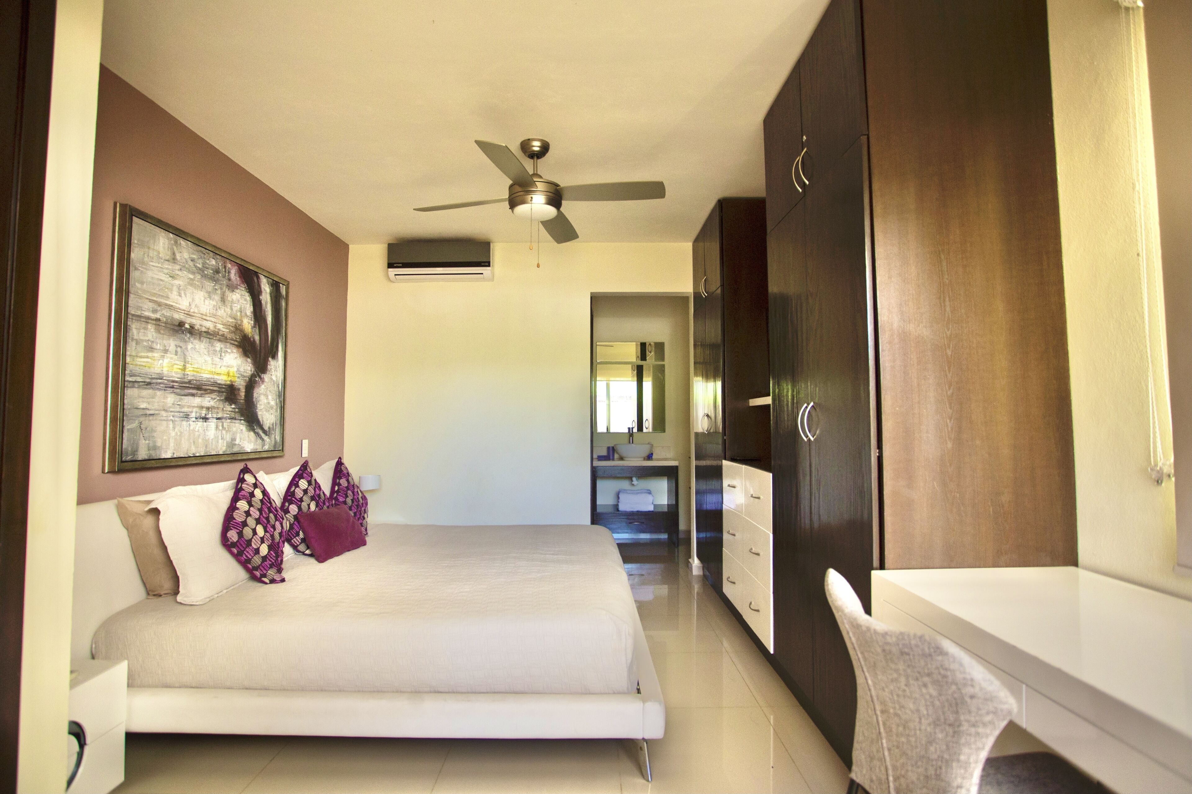 Blackout curtains, iron/ironing board, free WiFi, bed sheets