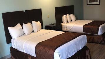 Desk, free WiFi, bed sheets