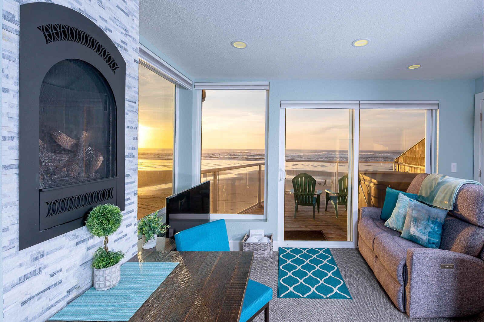 TV, fireplace, offices