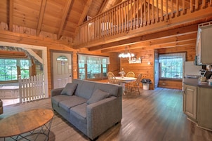 Wild Rose Cabin | Living area | Fireplace