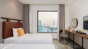 Superior Double or Twin Room, Partial Sea View | Premium bedding, memory-foam beds, minibar, in-room safe