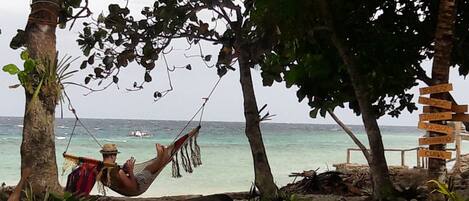 On the beach, beach massages