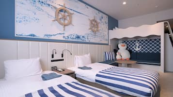 Family Oceanview Room Max 4 people, non-smoking (Housekeeping Once Every 3 Days) | Premium bedding, down comforters, in-room safe, blackout drapes