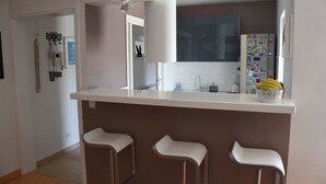Huoneisto, 1 suuri parisänky ja vuodesohva | Yksityinen keittiö