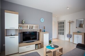 公寓, 1 张双人床和 1 张沙发床 | 客厅 | 电视