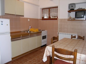 Apartment, Multiple Beds | Private kitchen | Stovetop, cookware/dishes/utensils