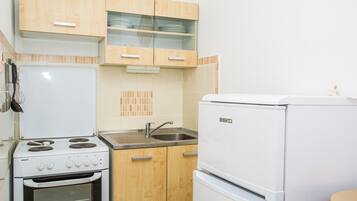 Apartment, 1 Doppelbett | Eigene Küche | Kühlschrank, Ofen, Herdplatte, Wasserkocher mit Kaffee-/Teezubehör