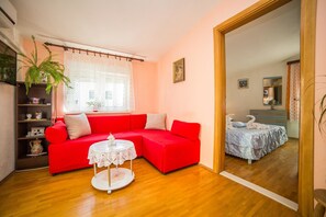 Apartment, 1 Double Bed with Sofa bed | Living room | TV - Apartments Duje Split / One Bedroom A1 (Split)