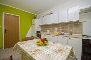 Apartment, 2 Double Beds | Private kitchen | Microwave, stovetop, coffee/tea maker, cookware/dishes/utensils